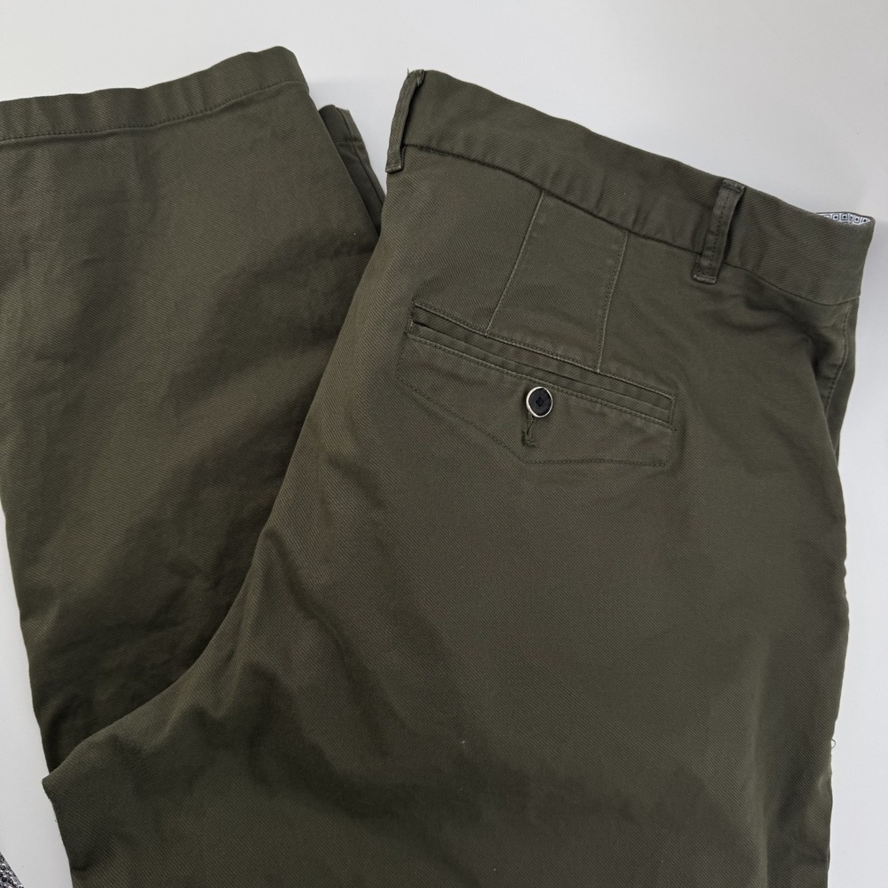 Perk Chino Pants Mens 40x30 Olive Green Slim Fit Stretch Feel Good Trousers